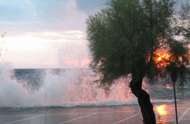 Afissos, al Pilion, casa on vam estar una setmana. Tempesta des de la finestra de casa