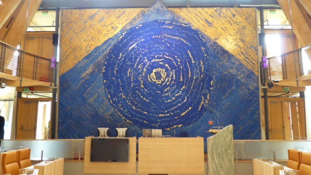 Sala de plens. Parlament sami. Karaskoj. (Samediggi)