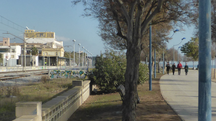 Malgrat de Mar. Train station & Hotel