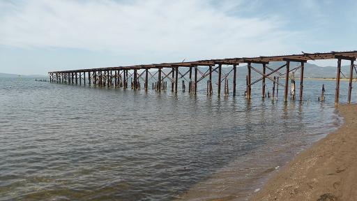 Kalloni bay. Lesvos. Salt embarkment