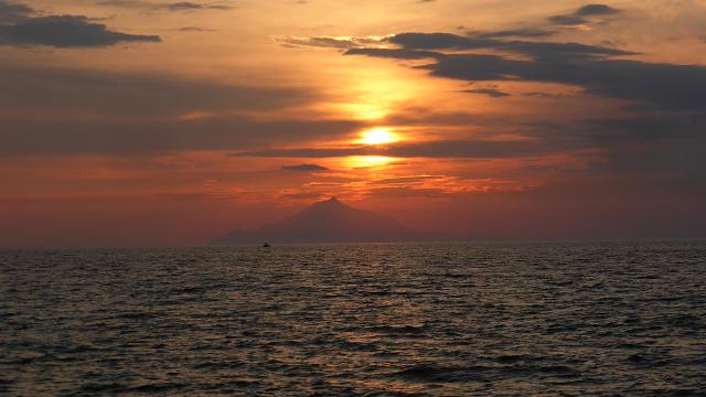 mont Atos Grecia, des de Limnos