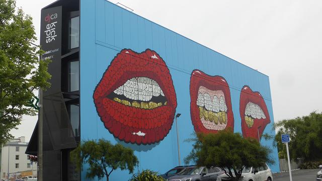 Mouth mural Christchurch. New Zealand