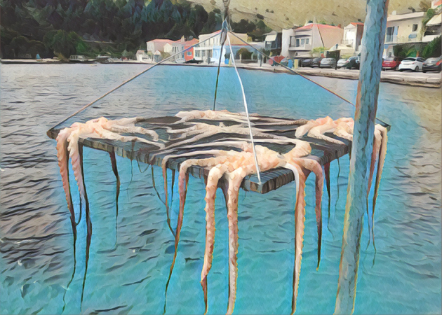 Λαγκαδα Χιος. Οχταποδια