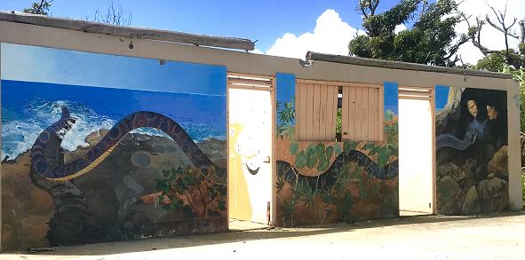 Mural Escalier Tete Chien. Dominica